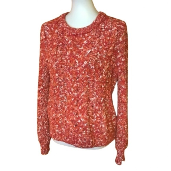 Good threads red cable knit warm sweater - Picture 1 of 12
